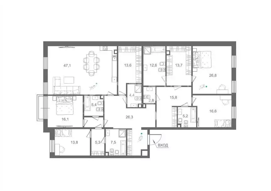 4-комнатная квартира: Москва, улица Большая Полянка, 44 (236 м) - Фото 1