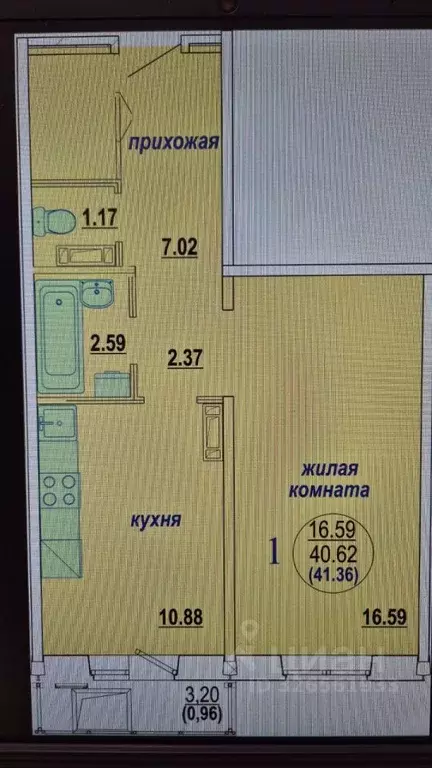 1-к кв. Новосибирская область, Новосибирск ул. Плющихинская, 1 (42.0 ... - Фото 1