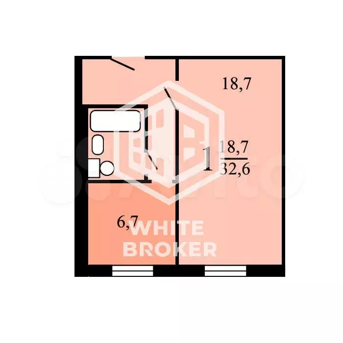 1-к. квартира, 30 м, 4/5 эт. - Фото 0