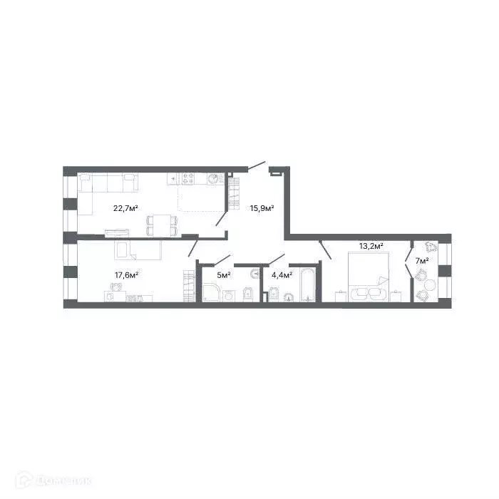 Продаётся 2-к квартира, 82.2 м - Фото 1