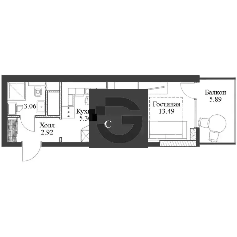 Квартира-студия: Алушта, Западная улица, 4к2 (31 м) - Фото 0