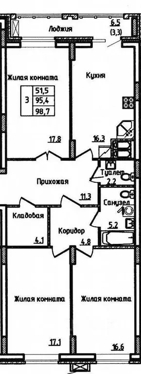 3-к кв. Воронежская область, Воронеж ул. Березовая Роща, 4А (98.0 м) - Фото 0