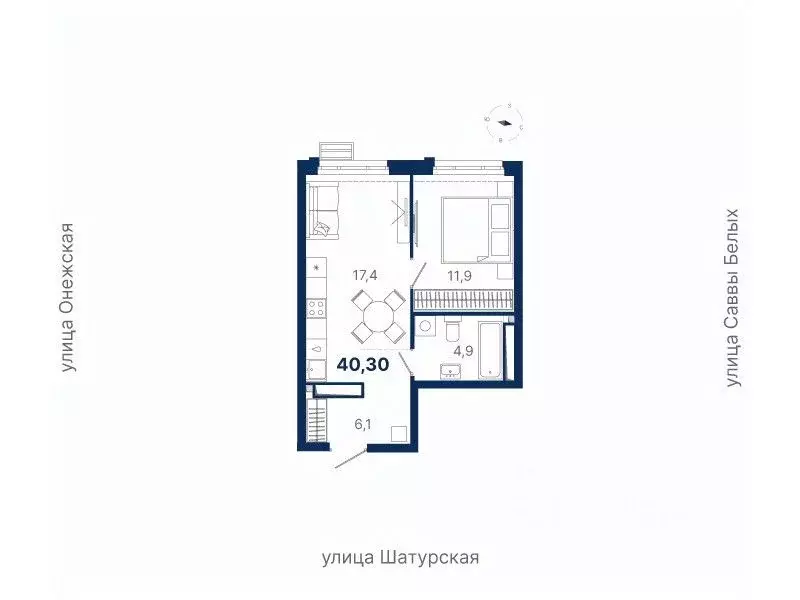 1-к кв. Свердловская область, Екатеринбург ул. Шатурская (40.3 м) - Фото 0