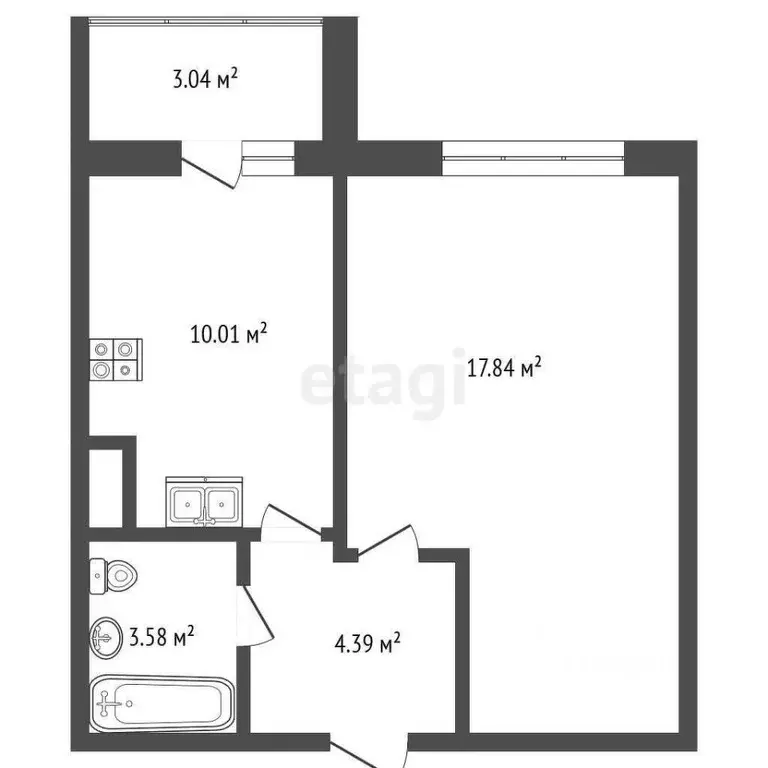 1-к кв. Смоленская область, Смоленск ул. Матросова, 16 (38.9 м) - Фото 1