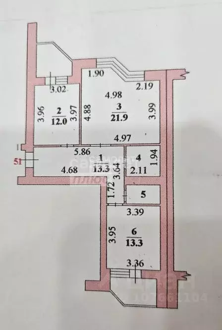 2-к кв. Липецкая область, Липецк ул. А.Г. Стаханова, 47 (74.0 м) - Фото 2