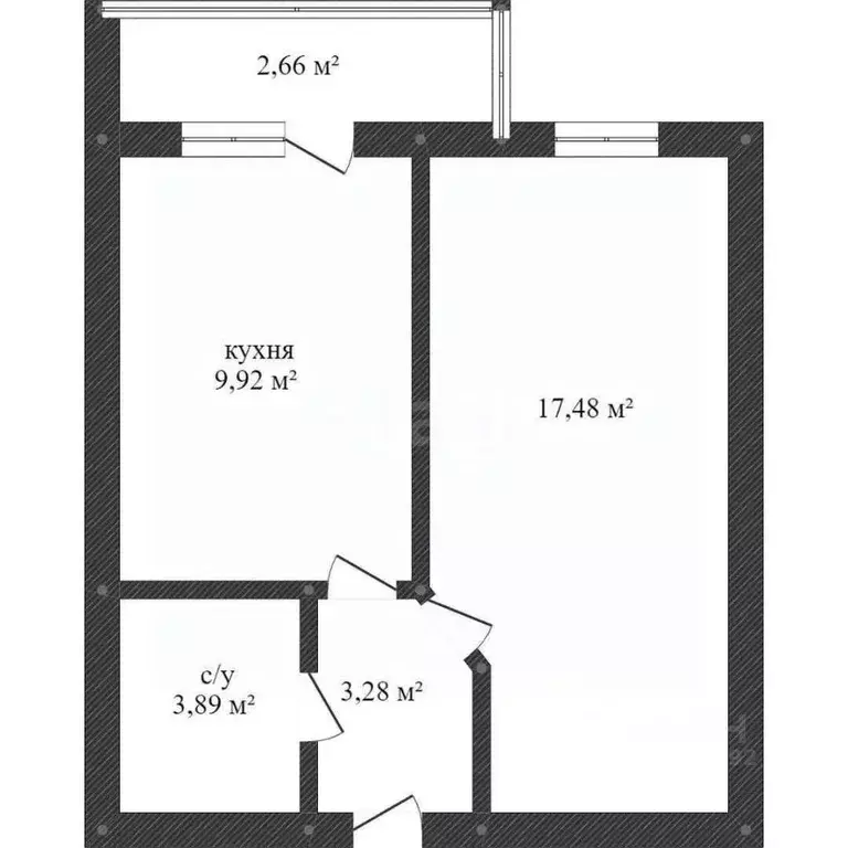 1-к кв. Вологодская область, Вологда Воркутинская ул., 17 (34.9 м) - Фото 2