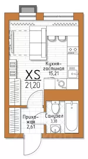 Студия Тульская область, Тула городской округ, пос. Молодежный ул. ... - Фото 1