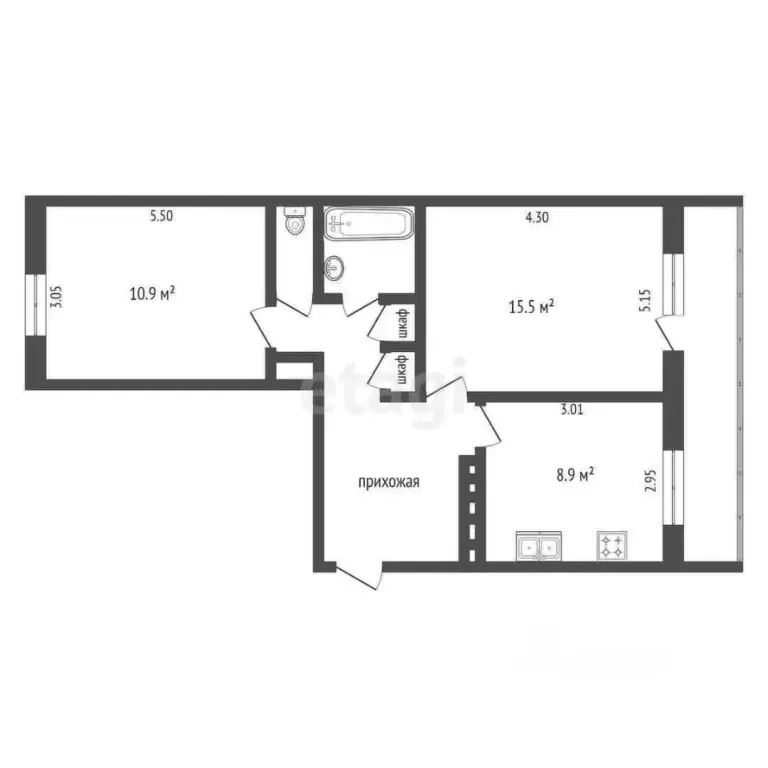 3-к кв. Коми, Усинск ул. Строителей, 13 (63.1 м) - Фото 1