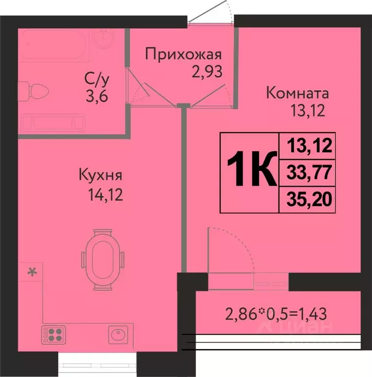 1-к кв. Краснодарский край, Краснодар ул. Имени Владимира ... - Фото 0