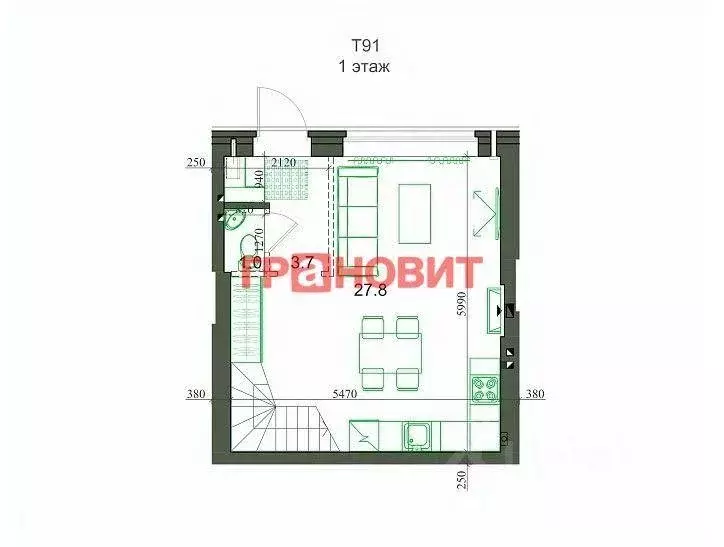 Квартира, 3 комнаты, 91.98 м - Фото 1