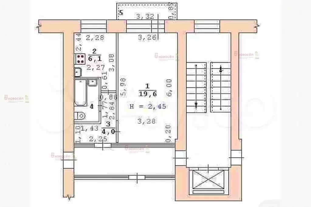 1-к. квартира, 32,7 м, 3/9 эт. - Фото 0