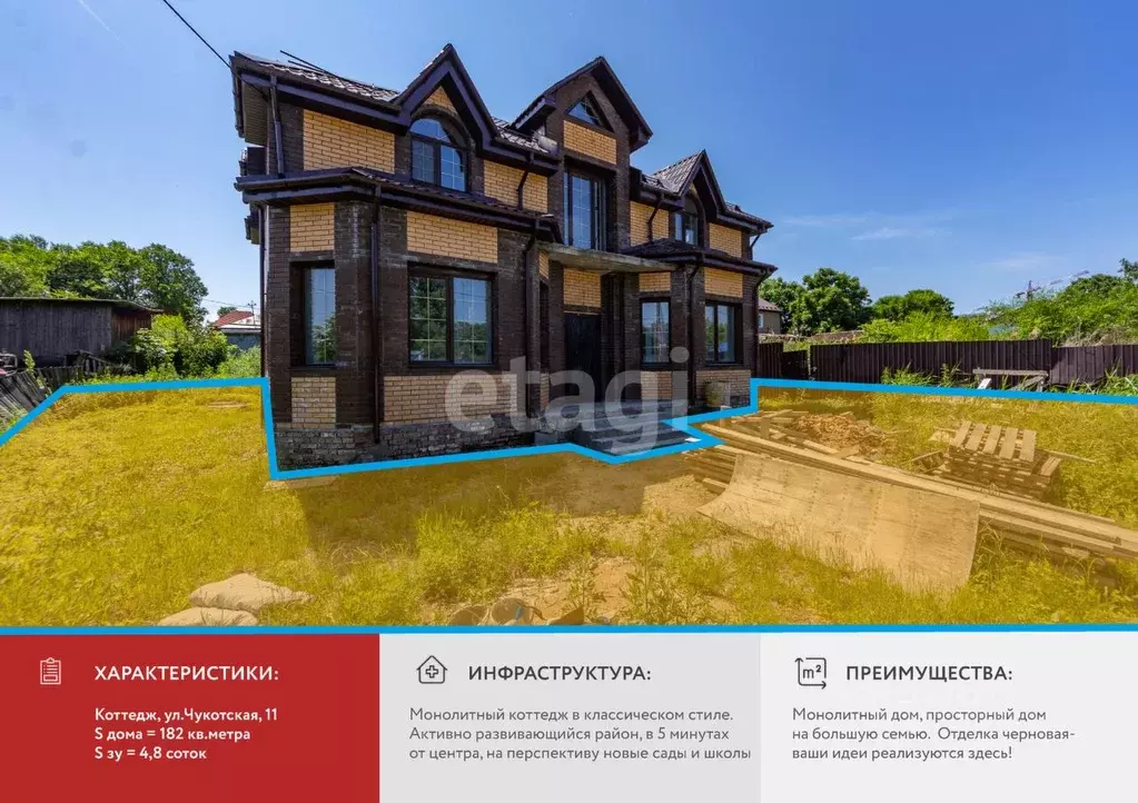 Дом в Хабаровский край, Хабаровск Чукотская ул., 11 (240 м) - Фото 2