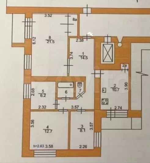 4-к. квартира, 80,6 м, 4/9 эт. - Фото 0