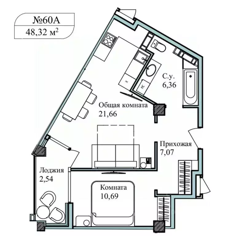 2-к кв. Севастополь ул. Летчиков, 10 (50.3 м) - Фото 0