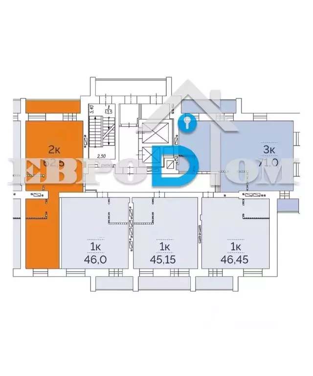 2-к кв. Омская область, Омск ул. Гусарова, 48 (62.5 м) - Фото 1