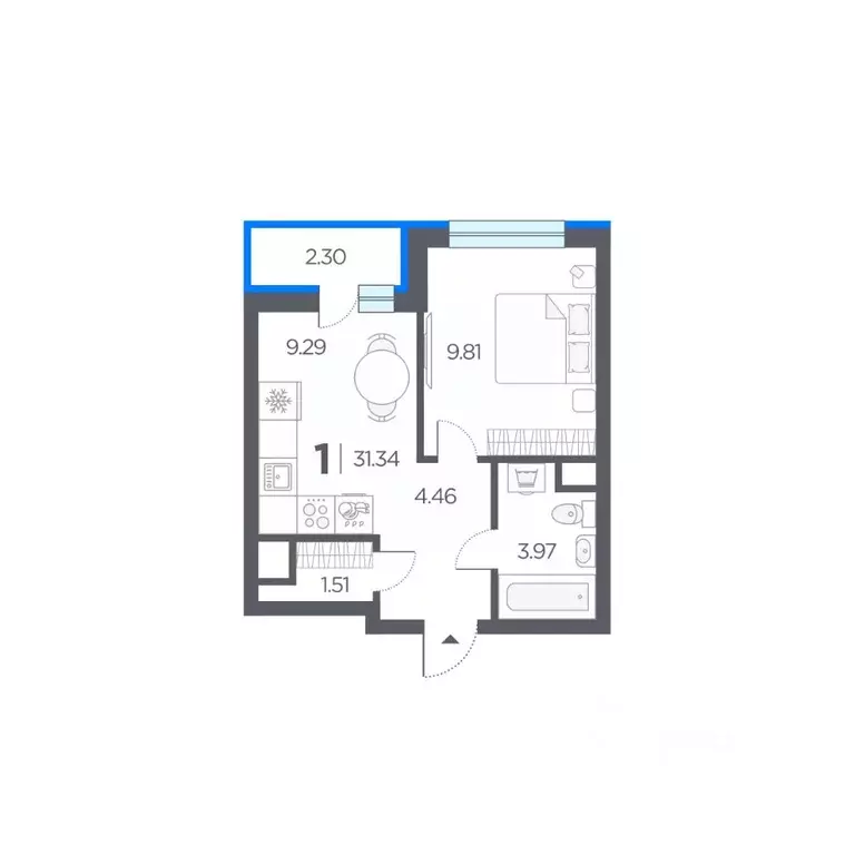 1-к кв. Рязанская область, Рязанский муниципальный округ, с. Дядьково ... - Фото 1