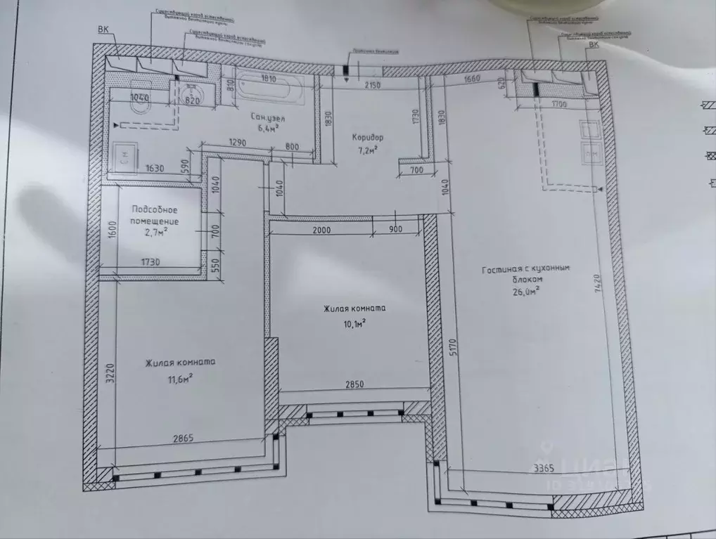 2-к кв. Кемеровская область, Кемерово Октябрьский просп., 30Б (64.0 м) - Фото 2