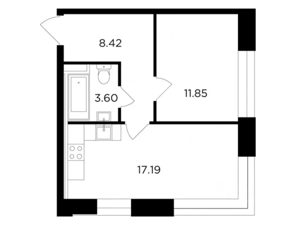 1-к кв. Москва Г мкр, Форивер жилой комплекс, 5 (41.06 м) - Фото 0