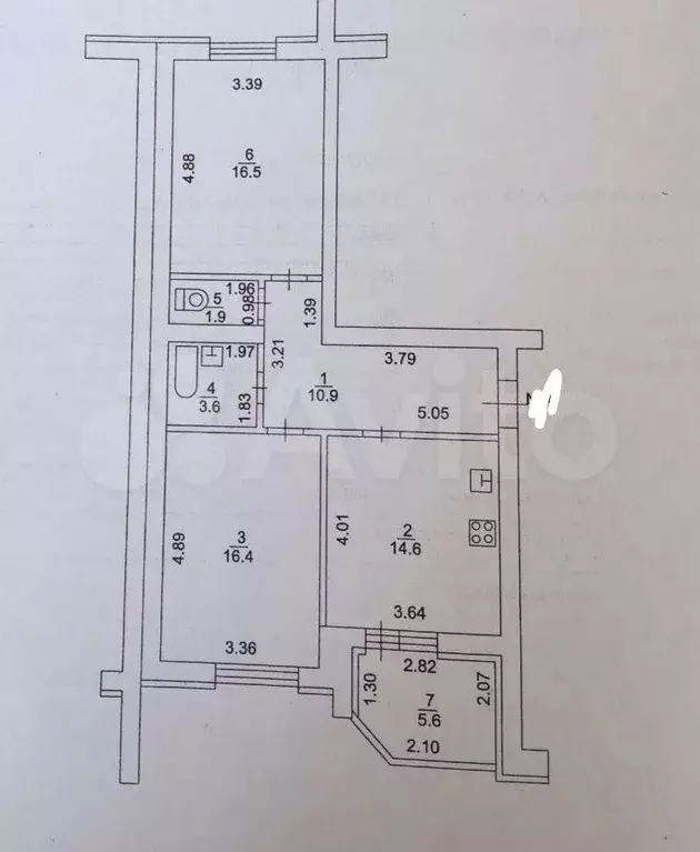 2-к. квартира, 66,7 м, 2/5 эт. - Фото 0