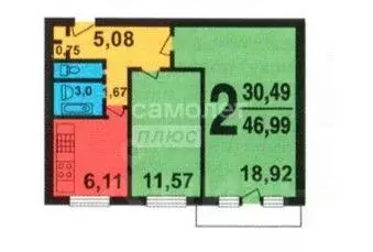 2-к кв. Москва Барвихинская ул., 22 (46.0 м) - Фото 1