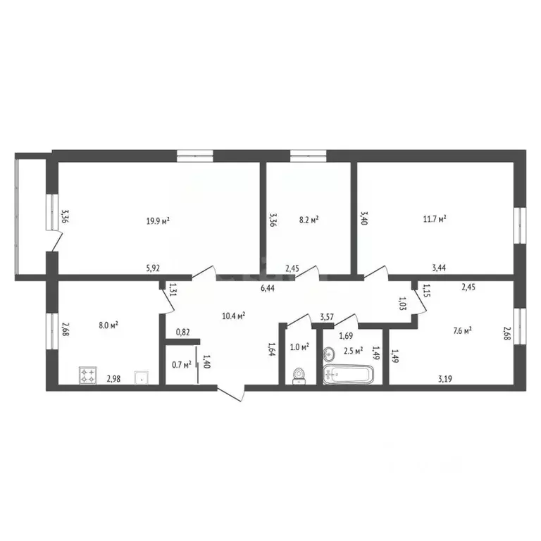 4-к кв. Амурская область, Райчихинск Музыкальная ул., 36 (70.0 м) - Фото 2