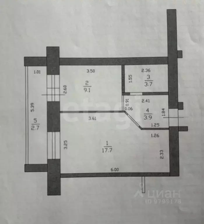 1-к кв. Татарстан, Казань ул. Салиха Батыева, 5 (34.4 м) - Фото 2