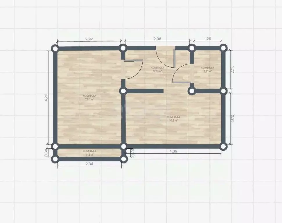 1-к кв. Костромская область, Кострома ул. Шагова, 221 (34.0 м) - Фото 2