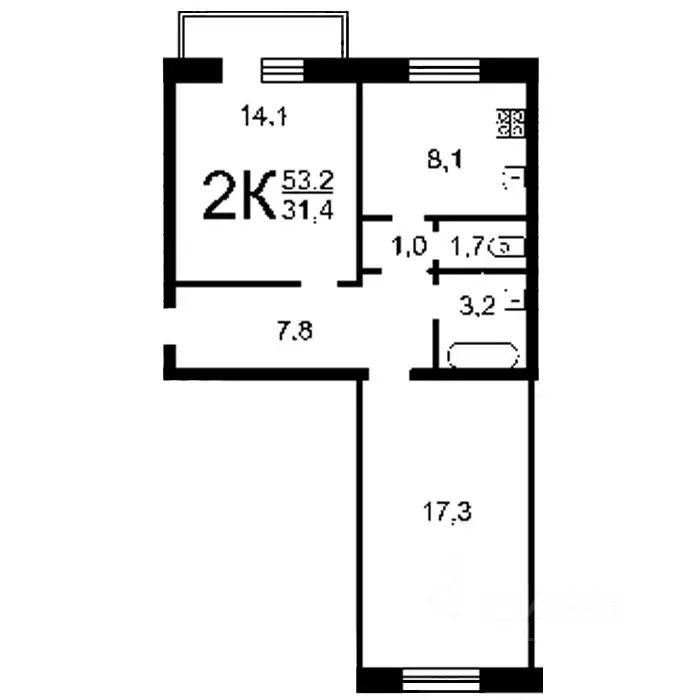 2-к кв. Иркутская область, Ангарск 211-й кв-л, 11 (55.0 м) - Фото 1