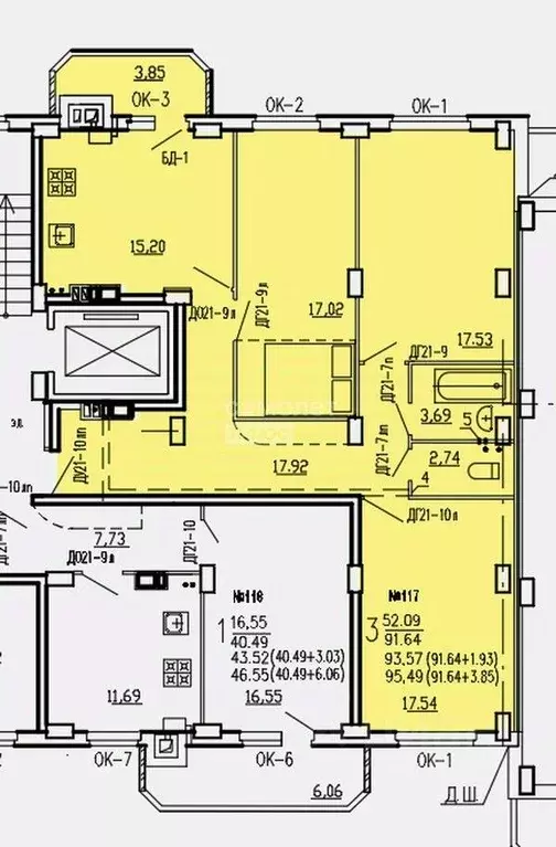 3-к кв. Курская область, Курск ул. 2-я Агрегатная, 57 (95.49 м) - Фото 1