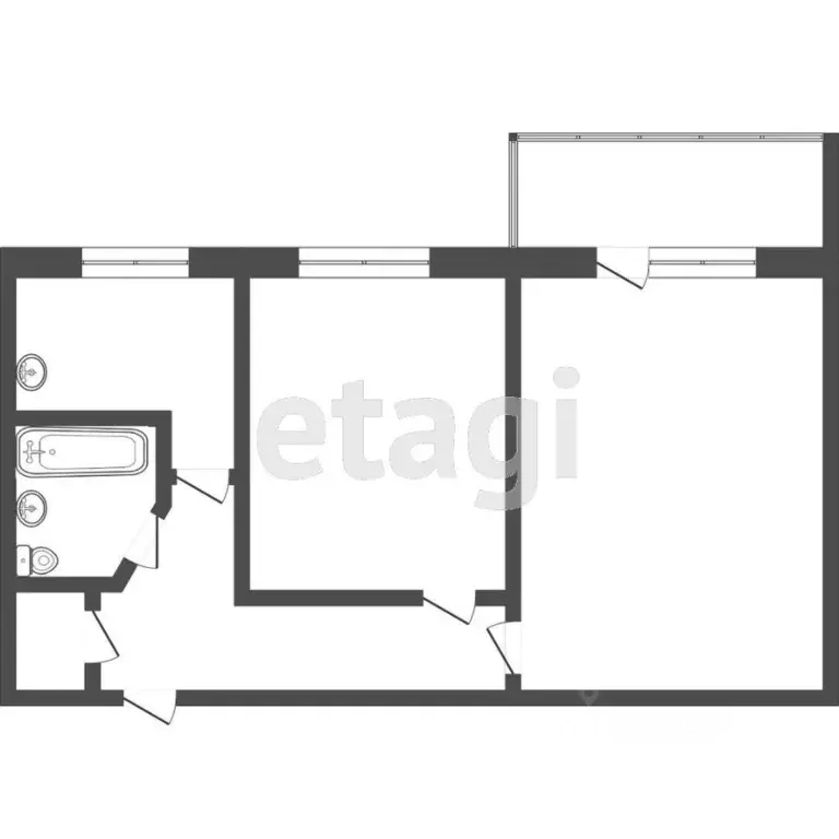 2-к кв. Томская область, Северск ул. Кирова, 8 (43.6 м) - Фото 1