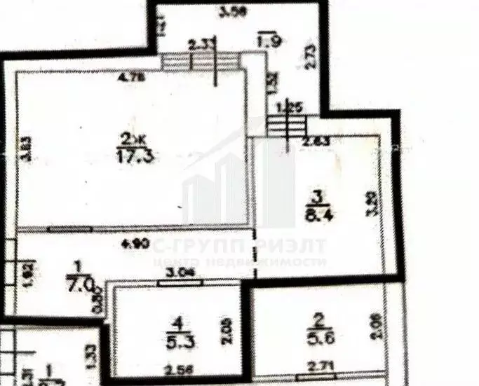 1-к кв. Калининградская область, Гвардейск ул. Мира, 8А (38.0 м) - Фото 2