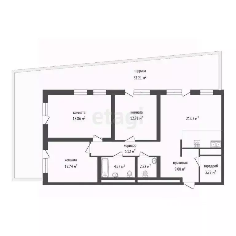 3-к кв. Тюменская область, Тюмень ул. Николая Машарова, 4 (154.9 м) - Фото 2