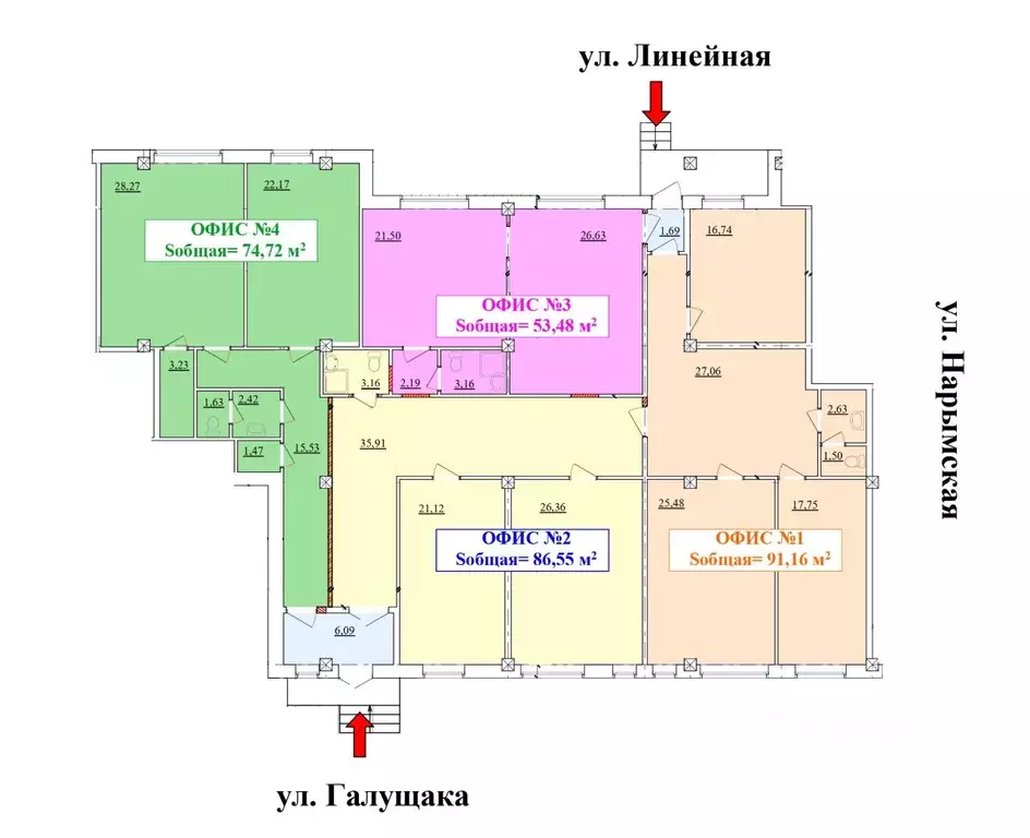 Офис в Новосибирская область, Новосибирск ул. Галущака, 1 (91 м) - Фото 1