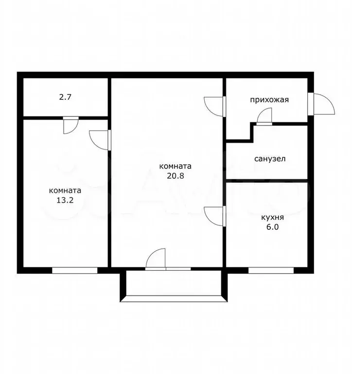 2-к. квартира, 50 м, 5/5 эт. - Фото 0