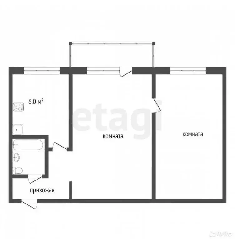 2-комнатная квартира: Кемерово, улица Гагарина, 153 (44.5 м) - Фото 1