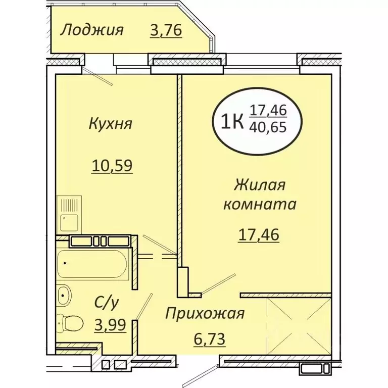 1-к кв. Новосибирская область, Новосибирск  (40.65 м) - Фото 0