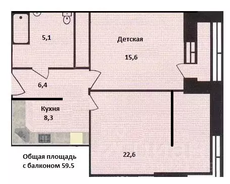 2-к кв. Московская область, Красногорск Успенская ул., 11 (58.0 м) - Фото 1