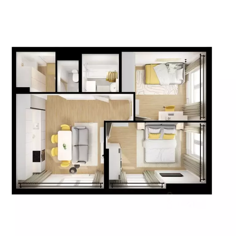 2-к кв. Ленинградская область, Всеволожский район, д. Новое Девяткино ... - Фото 2