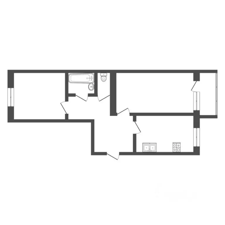 2-к кв. Тюменская область, Тюмень ул. Александра Протозанова, 16 (62.0 ... - Фото 2
