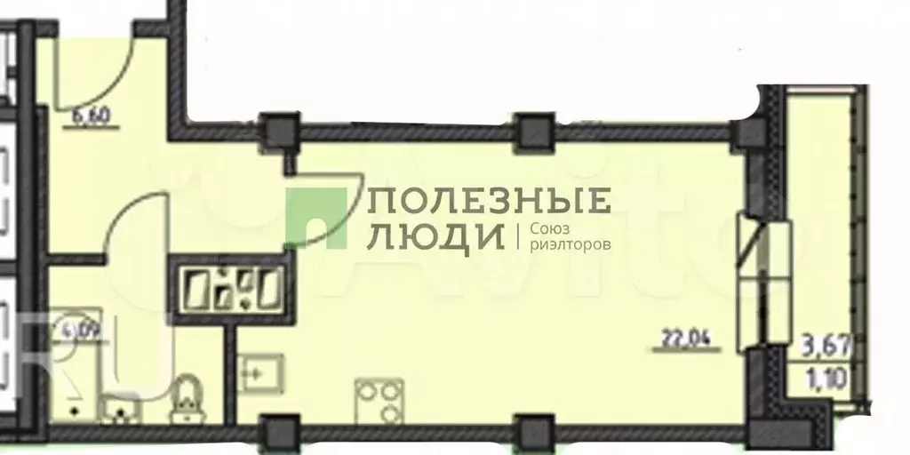 1-к. квартира, 33,1 м, 5/25 эт. - Фото 0