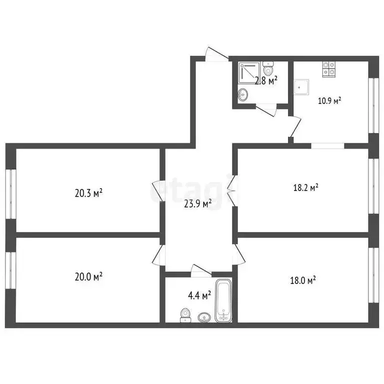 4-комнатная квартира: Ярославль, Ленинградский проспект, 66 (85.9 м) - Фото 1