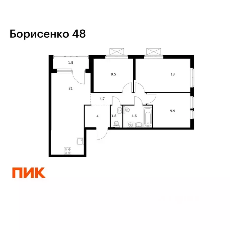 3-к кв. Приморский край, Владивосток ул. Борисенко, 48к2 (70.0 м) - Фото 1