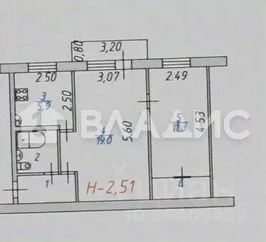 2-к кв. Ивановская область, Иваново ул. Демьяна Бедного, 119 (44.4 м) - Фото 1