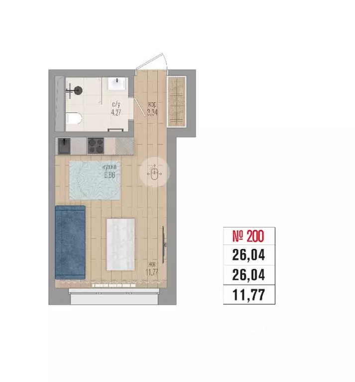 Студия Иркутская область, Иркутск Правобережный округ, Стрижи Сити ... - Фото 2