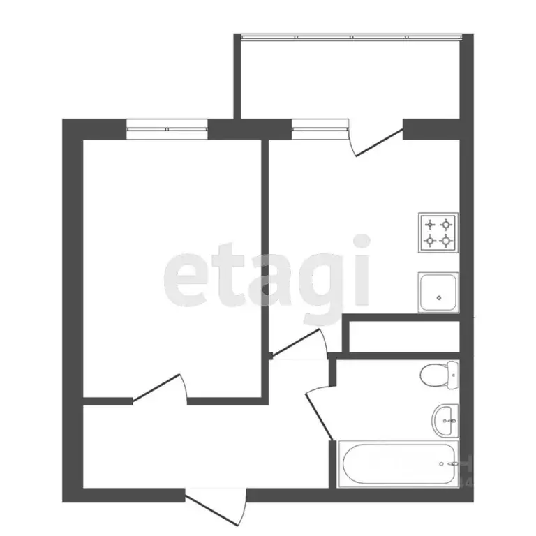 1-к кв. Тюменская область, Тюмень ул. Парада Победы, 9 (34.4 м) - Фото 2