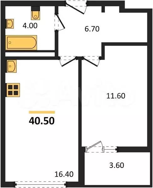 1-к. квартира, 40,5 м, 15/16 эт. - Фото 1