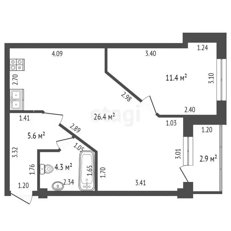 2-комнатная квартира: Якутск, улица Чайковского, 117/3 (47.7 м) - Фото 0