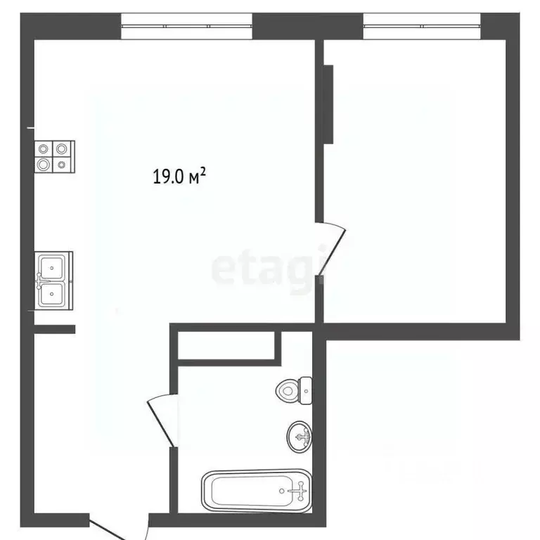 1-к кв. Тюменская область, Тюмень Полевая ул., 108 (42.26 м) - Фото 2