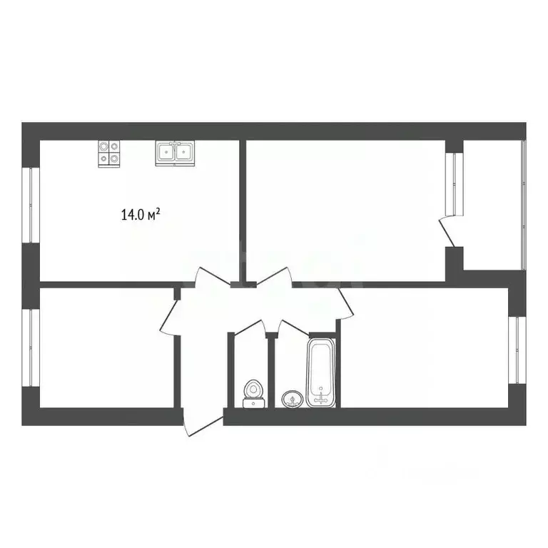 3-к кв. Ямало-Ненецкий АО, Муравленко ул. Нефтяников, 40 (70.0 м) - Фото 2