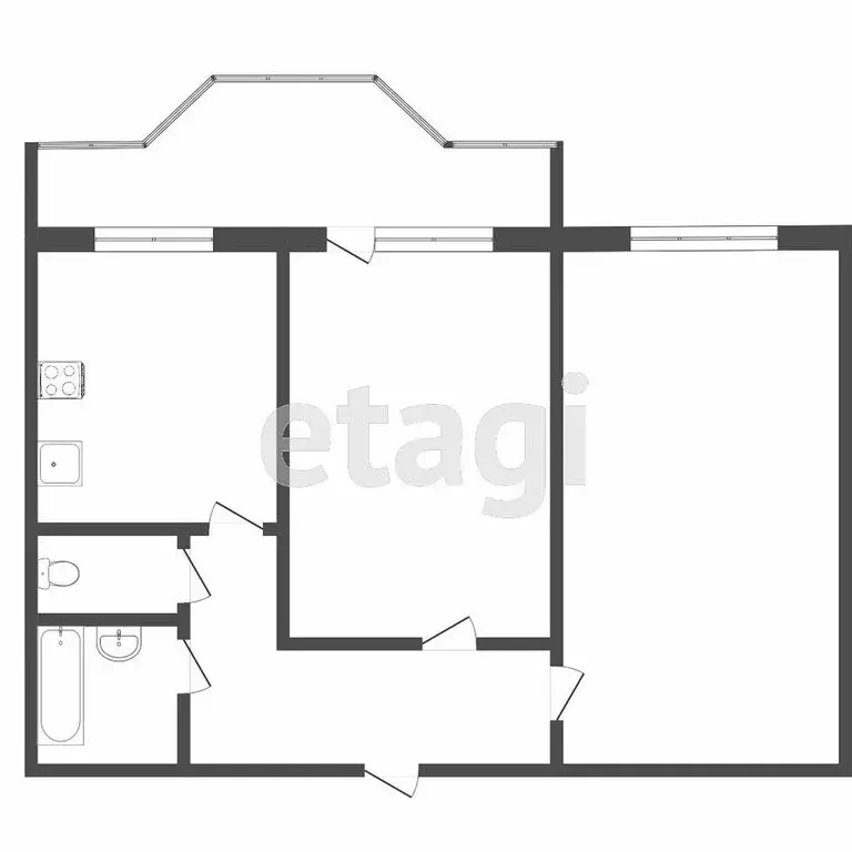 2-комнатная квартира: Томск, Овражный переулок, 22 (53 м) - Фото 0